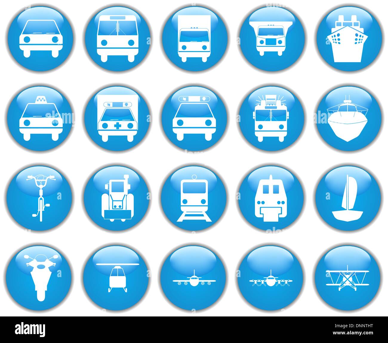 Transportation set of different vector web icons Stock Vector