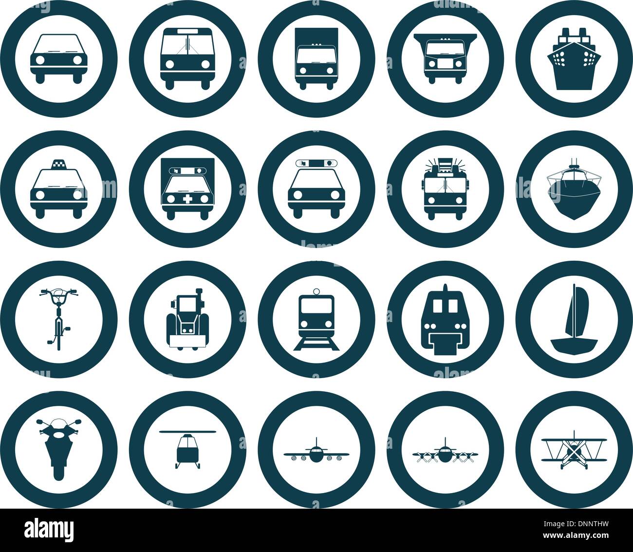 Transportation set of different vector web icons Stock Vector Image ...
