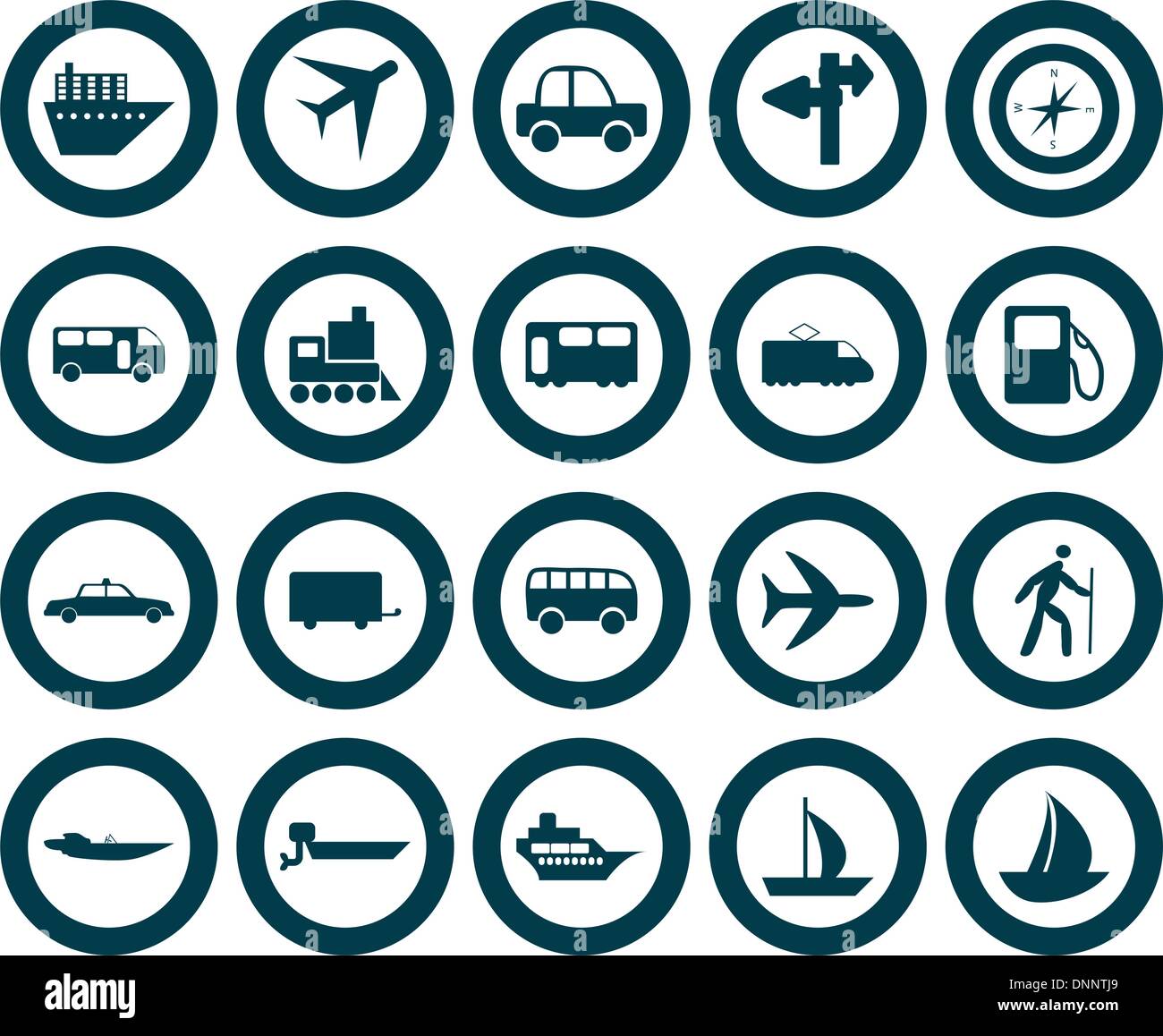 Transportation set of different vector web icons Stock Vector Image ...