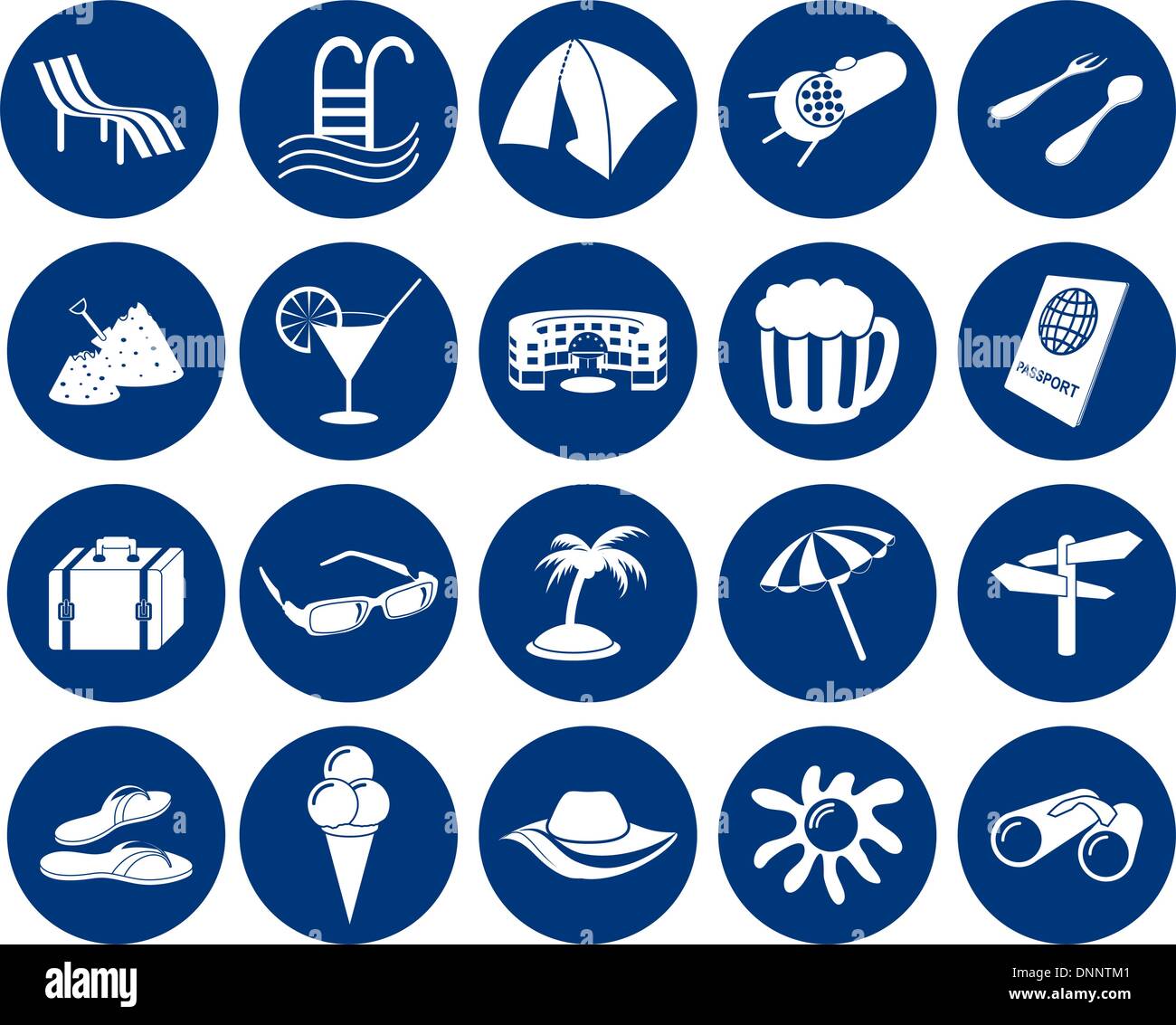 Travel set of different vector web icons Stock Vector