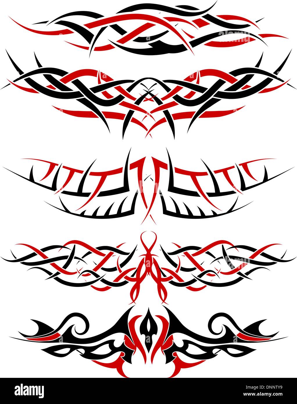 red black and white designs