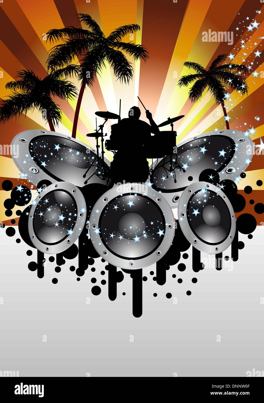 Rock group drummer. Vector illustration for design use Stock Vector ...