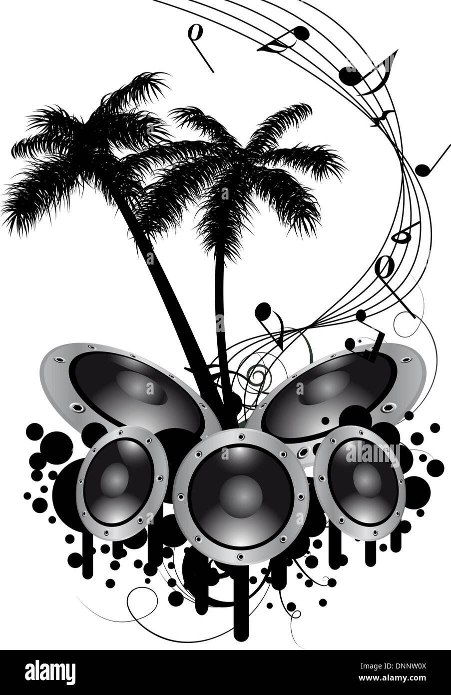 Tropical grunge music background with copy space Stock Vector Image ...