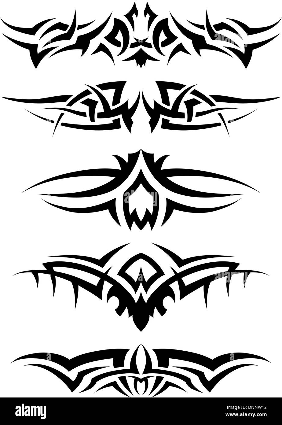 Patterns of tribal tattoo for design use. Vector illustration Stock ...