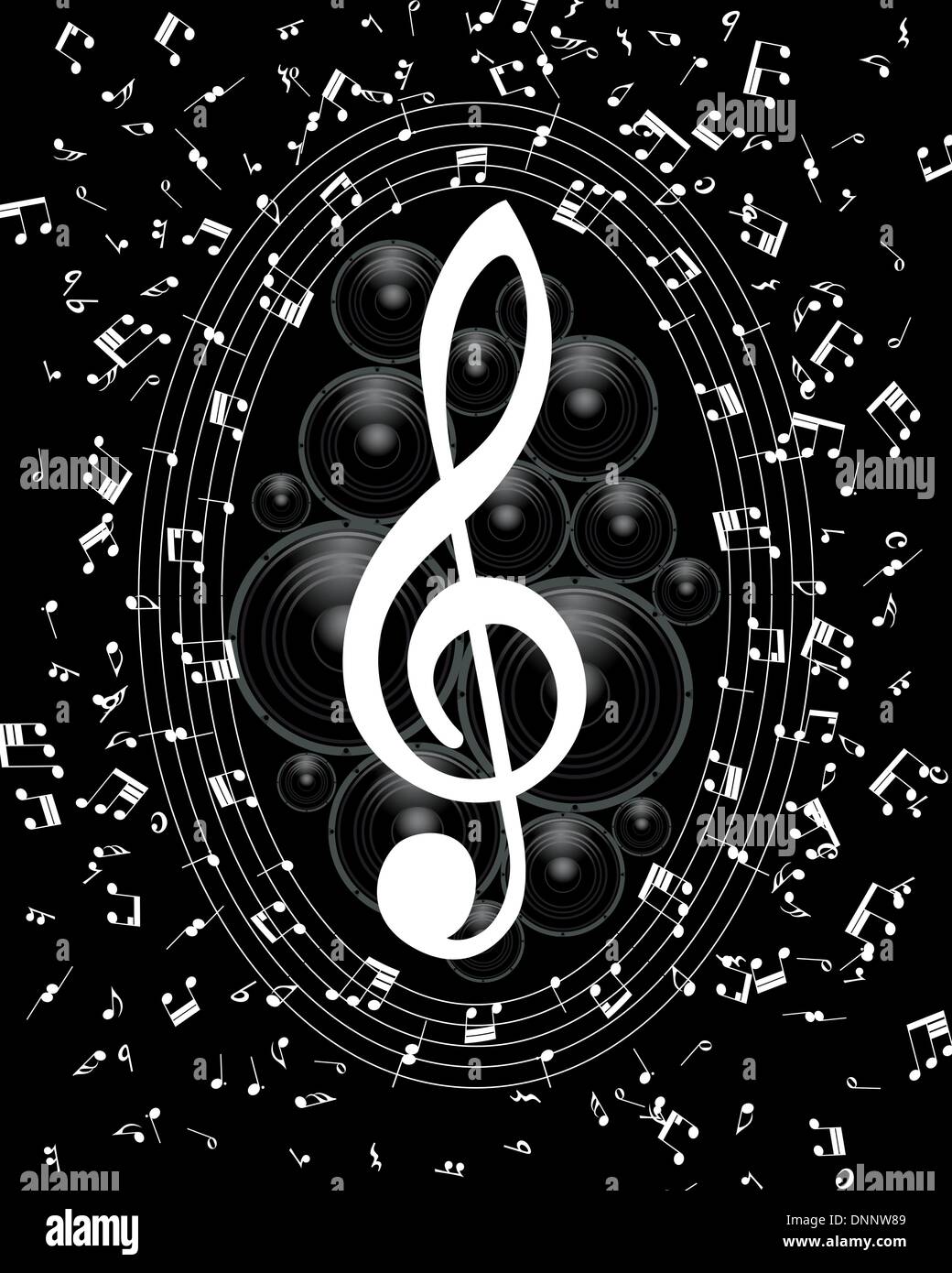 Vector musical notes staff background for design use Stock Vector