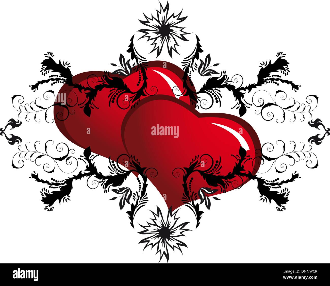 St. Valentine Day floral frame with hearts Stock Vector Image & Art - Alamy