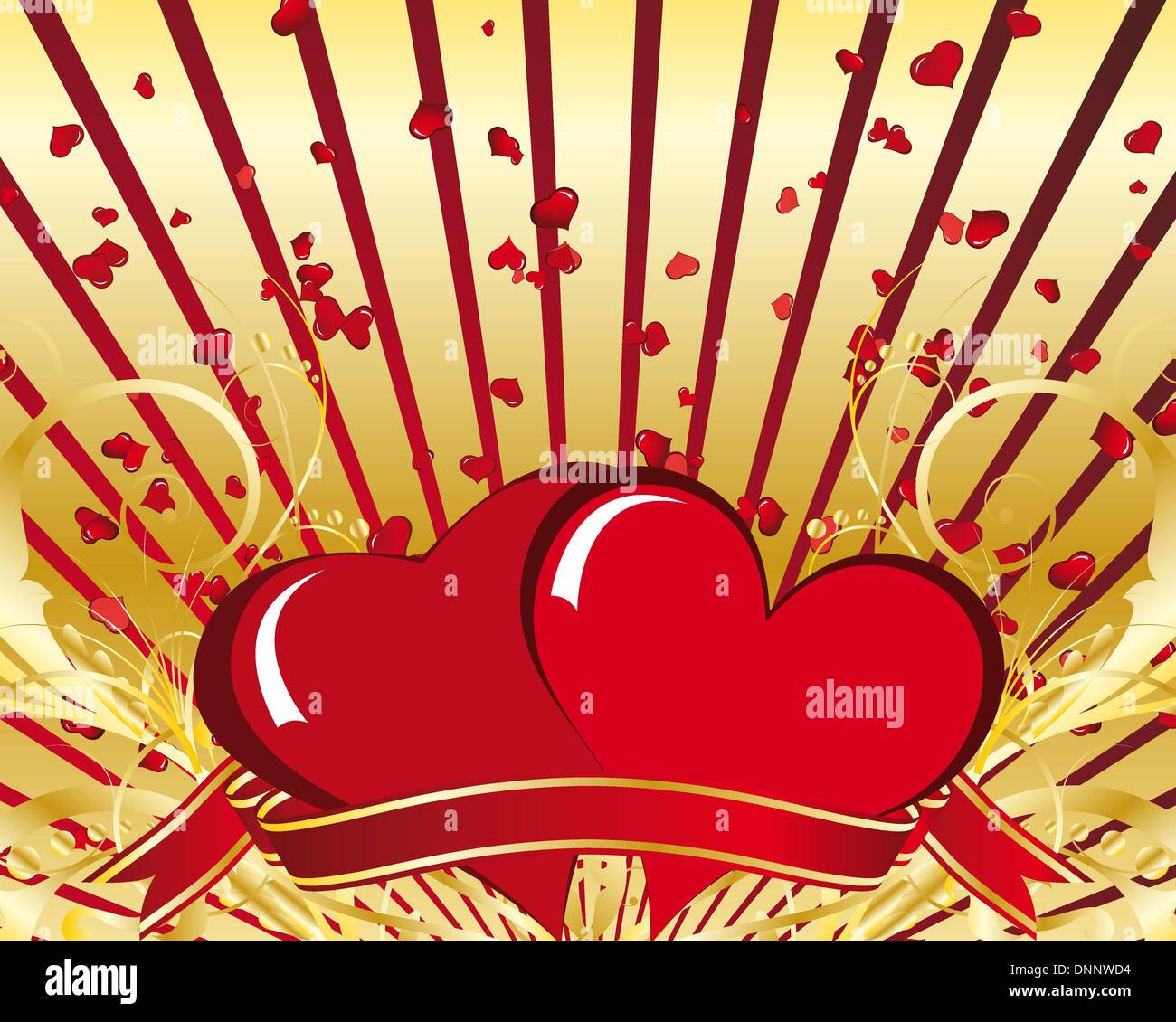 St. Valentine Day floral frame with hearts Stock Vector Image & Art - Alamy