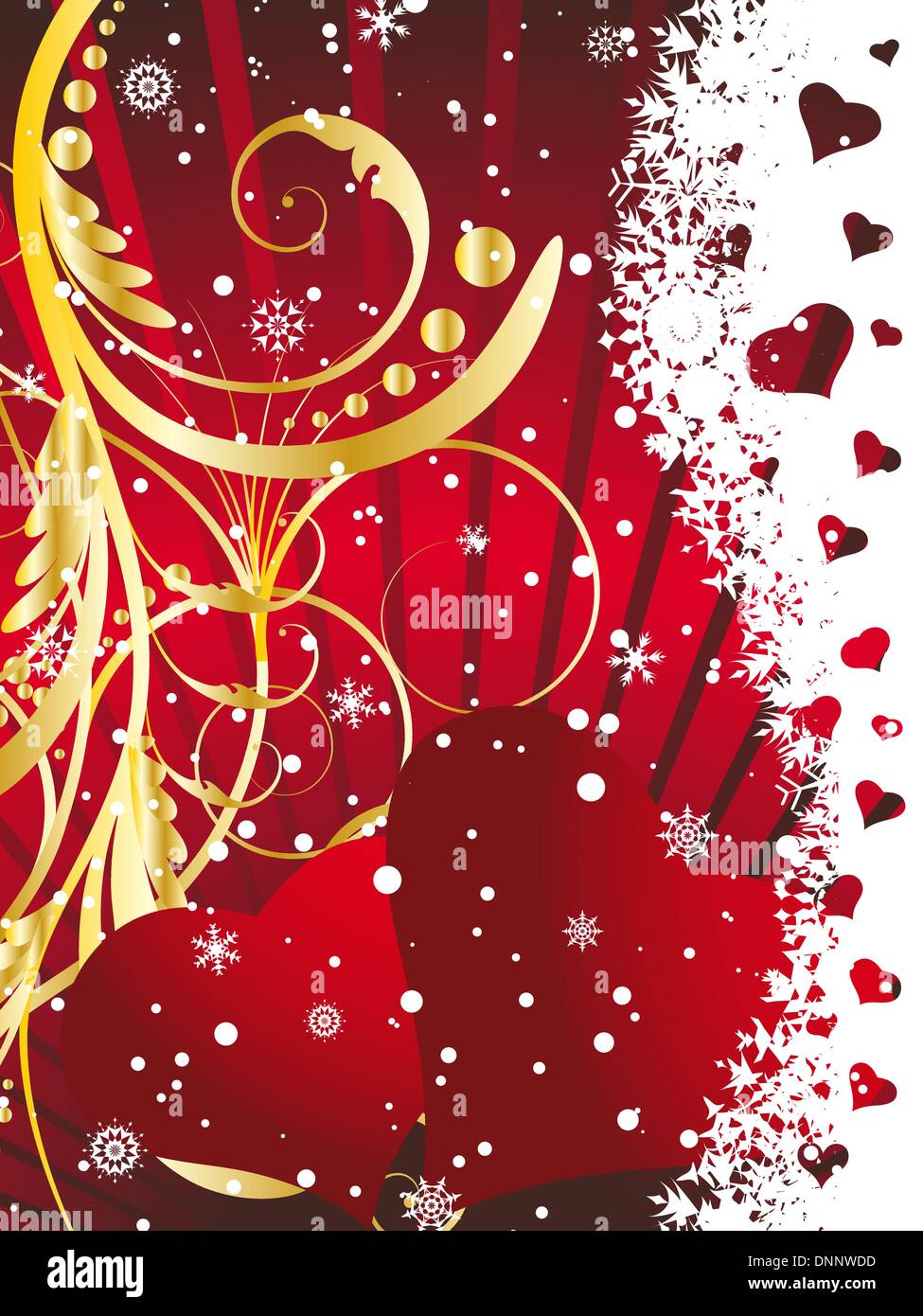 St. Valentine Day floral greeting card with hearts Stock Vector Image ...