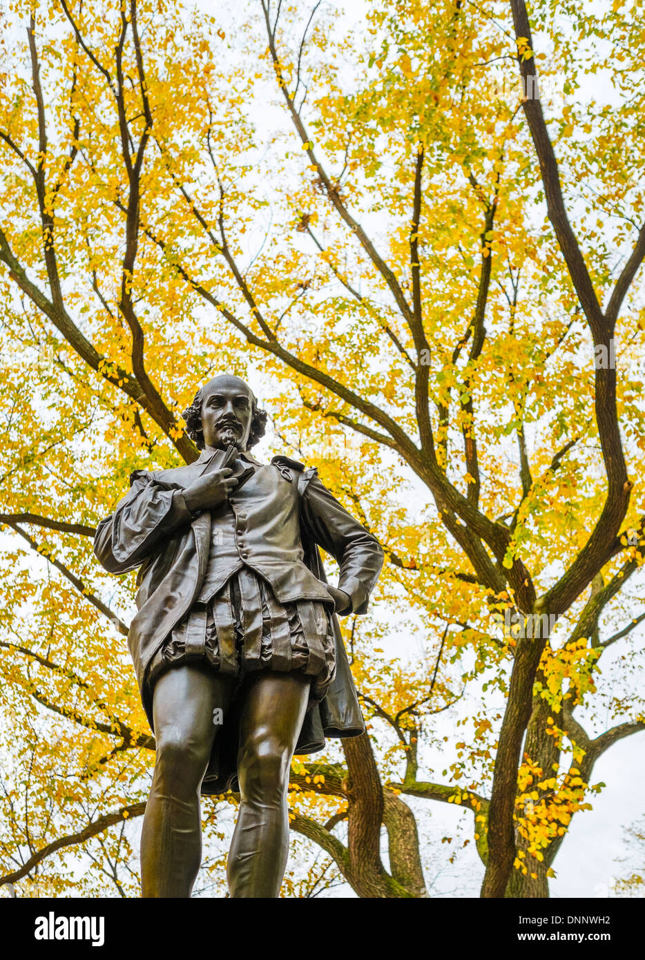 USA, New York City, William Shakespeare statue in Central Park Stock