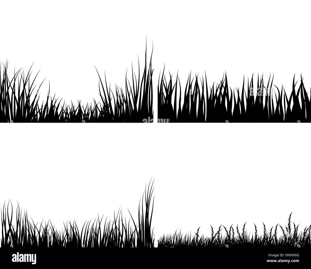 Set of different meadow vector grass silhouettes Stock Vector Image & Art Alamy
