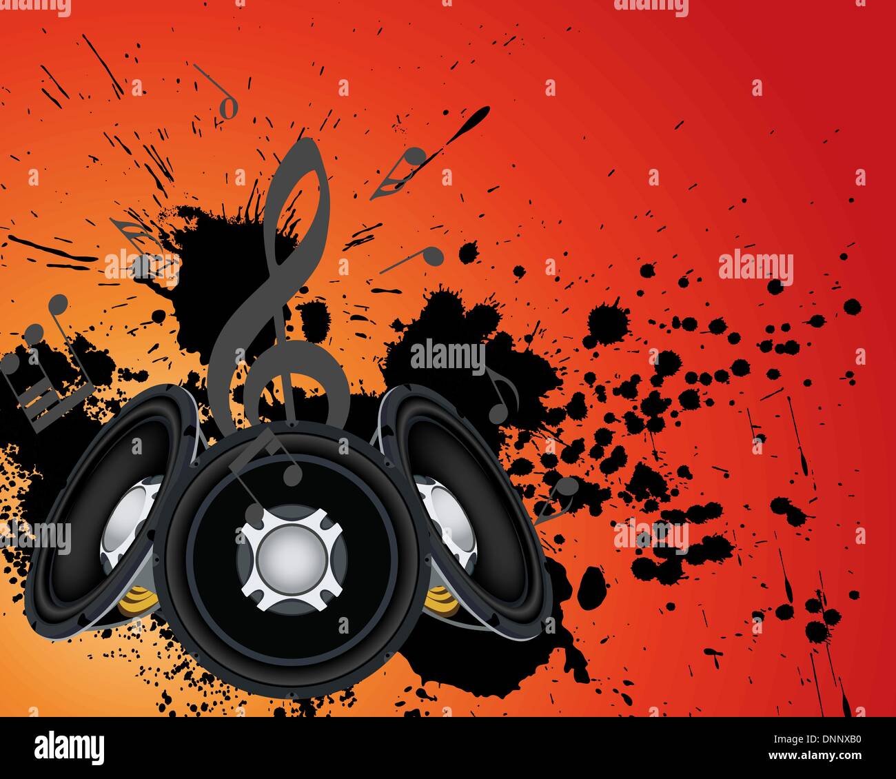 Musical grunge background. Vector illustration. Stock Vector