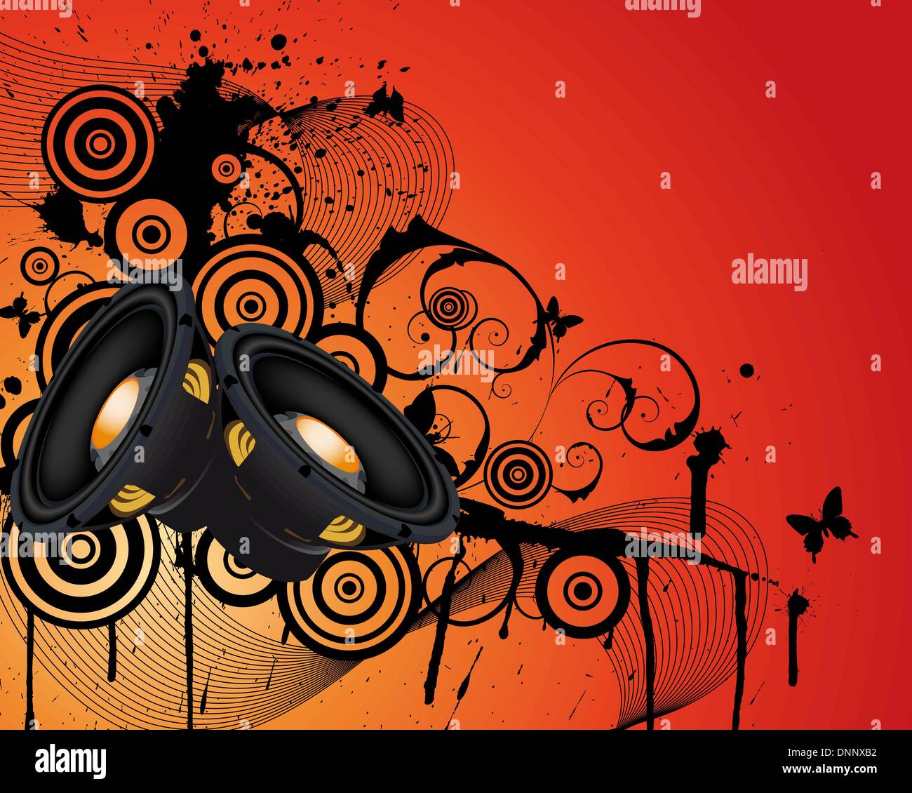 Musical grunge background. Vector illustration. Stock Vector