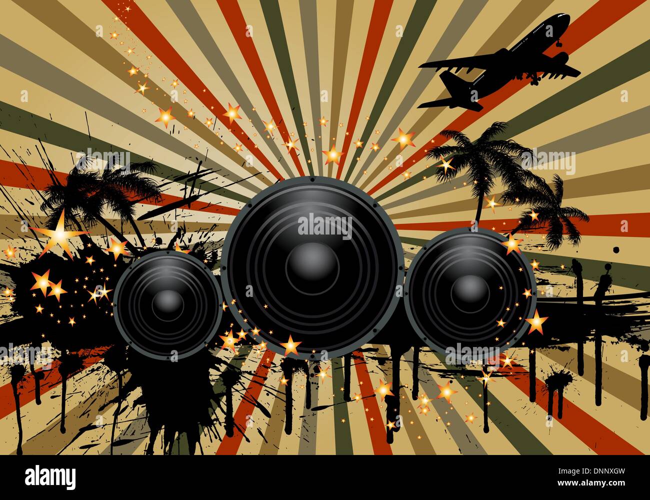 Musical grunge background. Vector illustration. Stock Vector