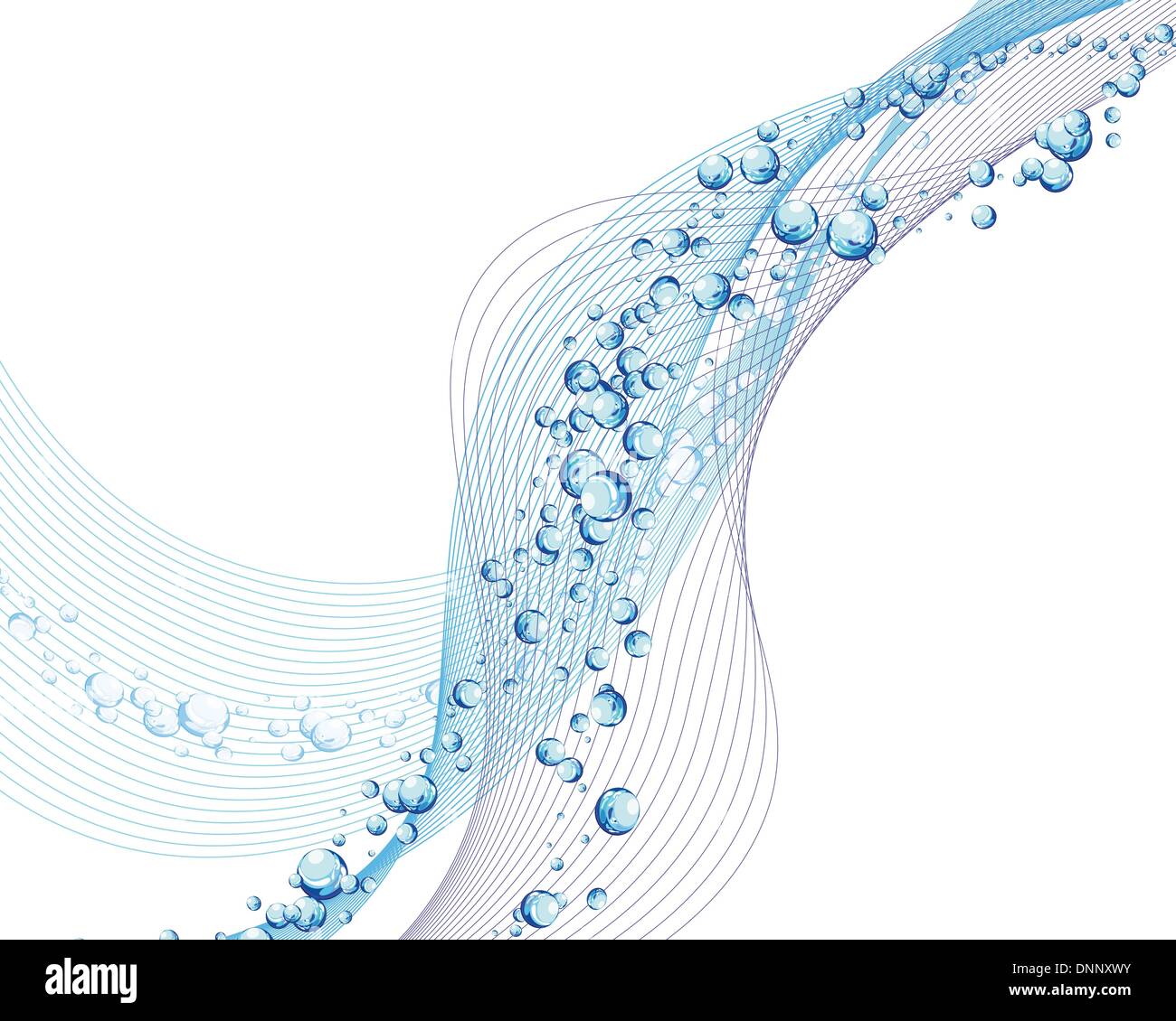 Abstract water vector background with bubbles of air Stock Vector