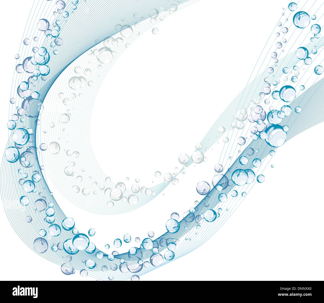 Abstract water vector background with bubbles of air Stock Vector