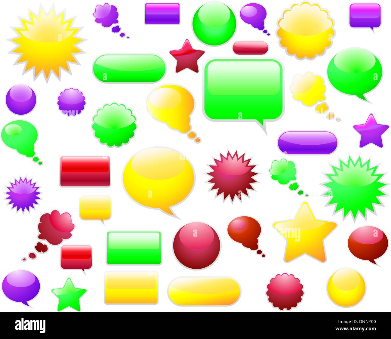 Set of different web glossy vector elements Stock Vector