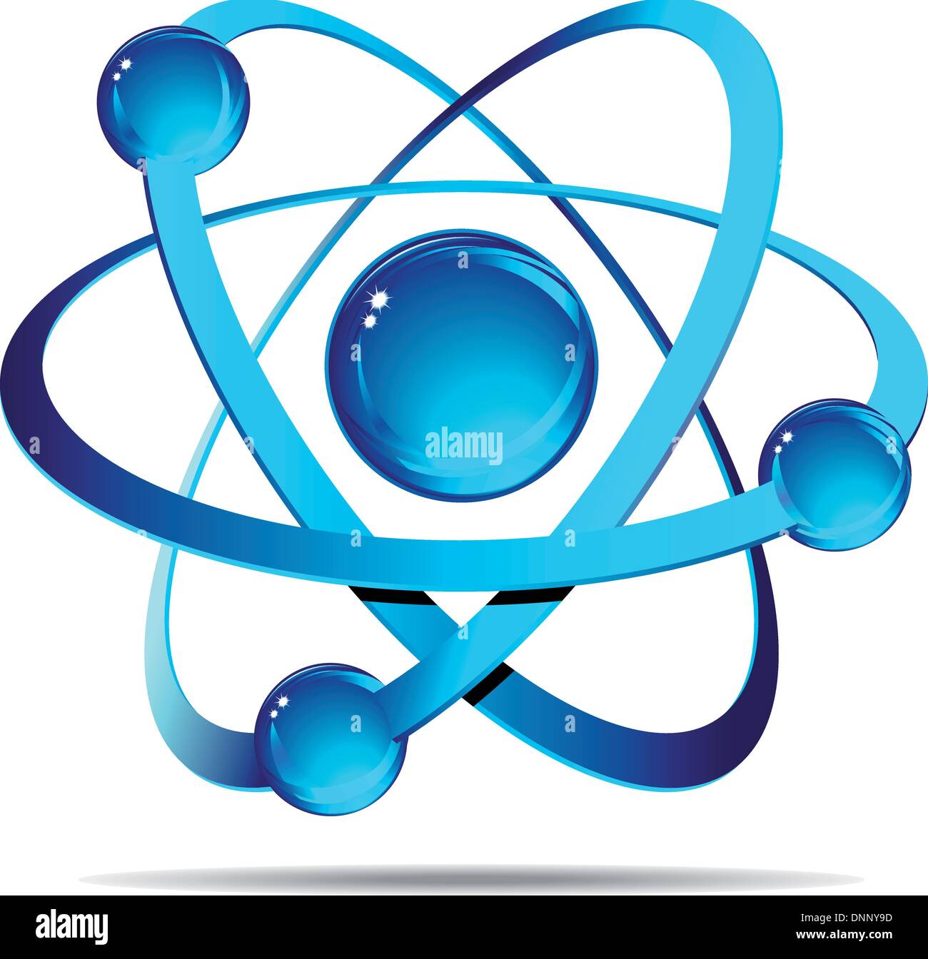 ATOM - Dramatic depiction of atom Stock Vector