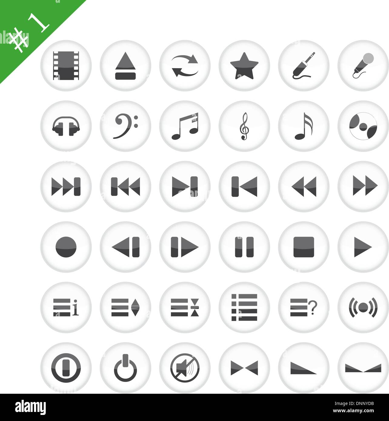 Collection of different icons for using in web design. Set #1. Stock Vector