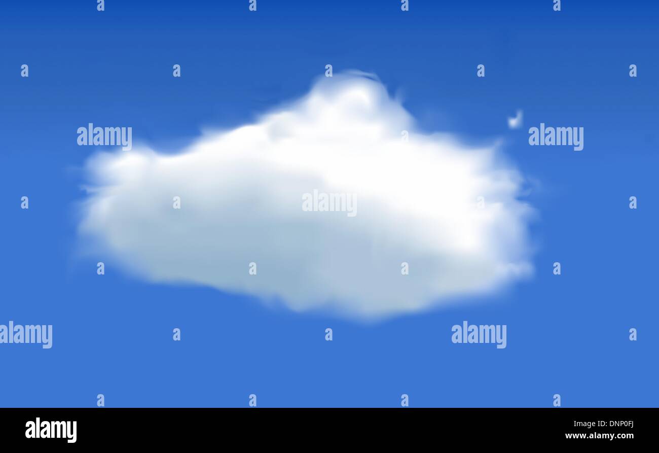 Vector cloud in sky - created using mesh tool Stock Vector