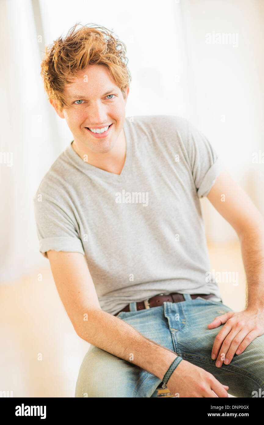 Portrait smiling blonde man hi-res stock photography and images - Alamy