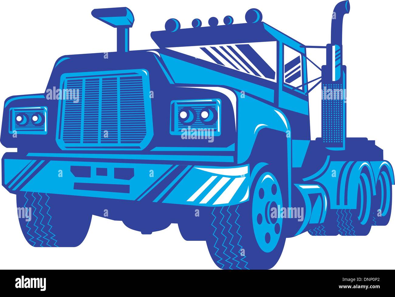 illustration of a container truck lorry done in retro style on isolated background. Stock Vector