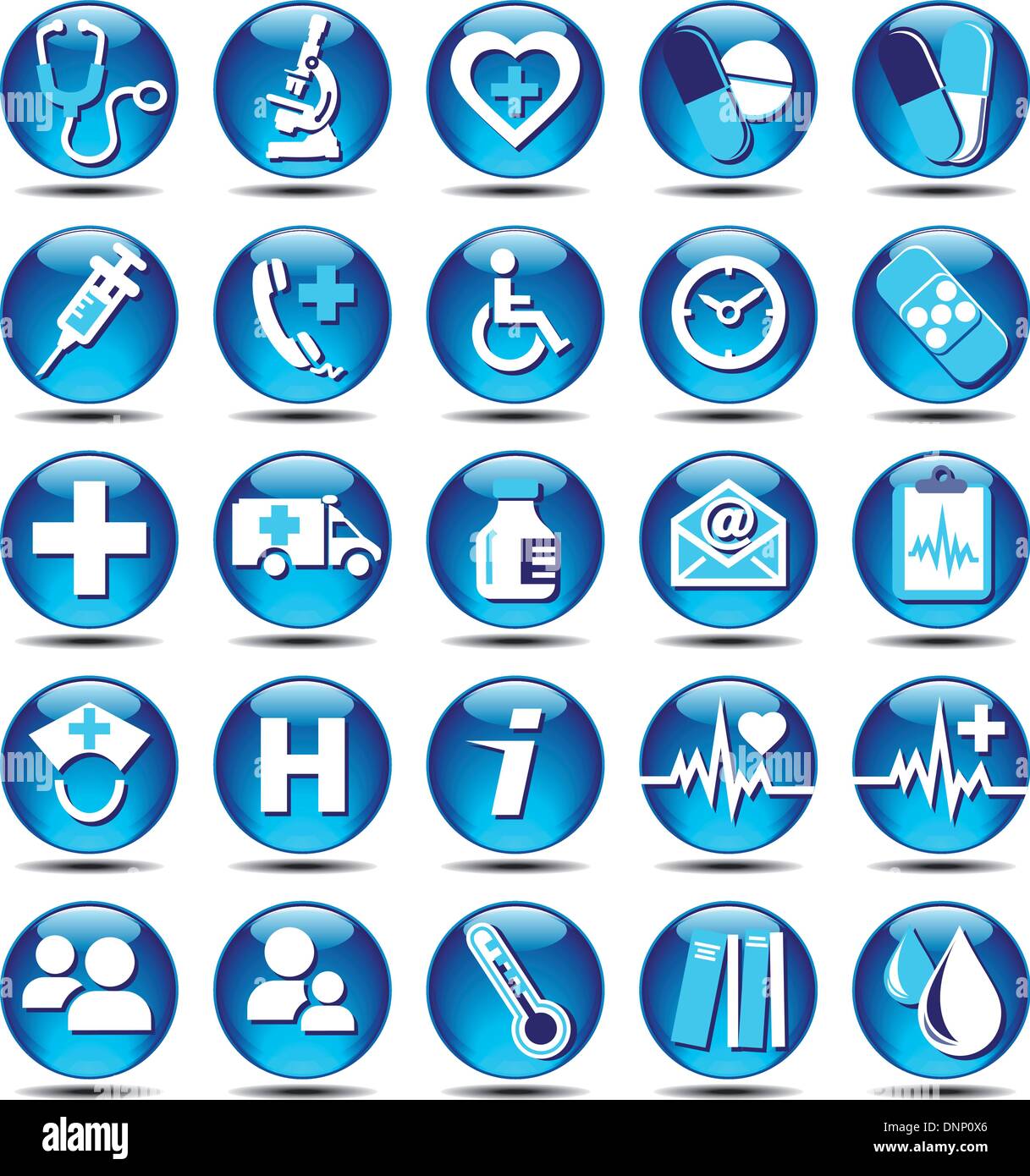 Medical hospital health care icons hi-res stock photography and