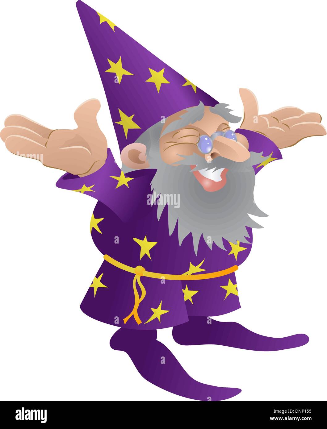 Wizard illustration. An illustration of a very funky friendly wizard Stock Vector