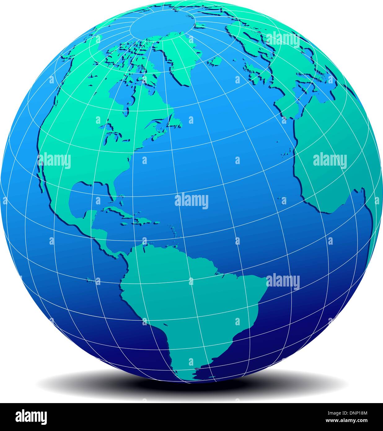 Vector Map Icon of the world in Globe form - America Stock Vector