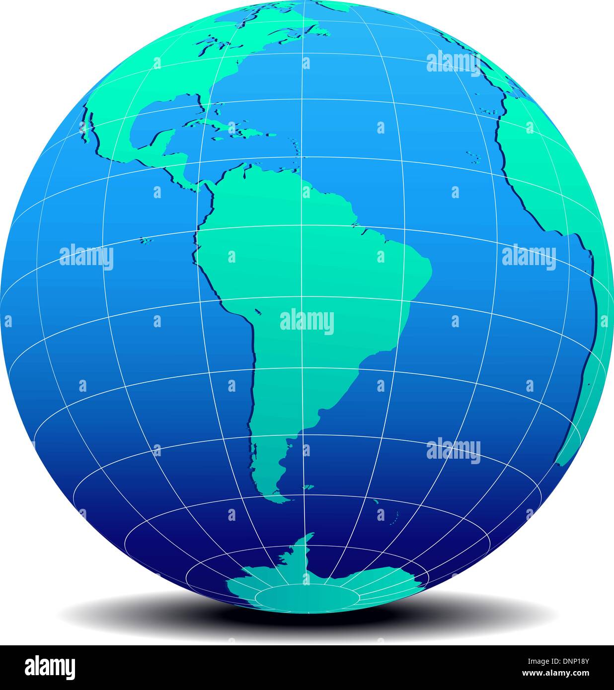 Vector Map Icon of the world in Globe form - South America Stock Vector