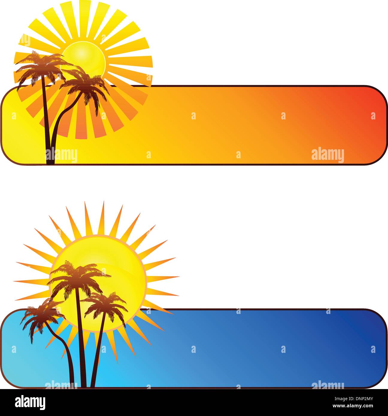 Summer banners with palm trees Stock Vector Image & Art - Alamy