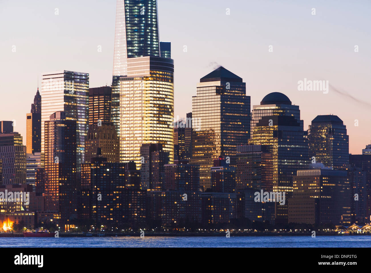 USA, New York State, New York City, City skyline at dusk Stock Photo ...