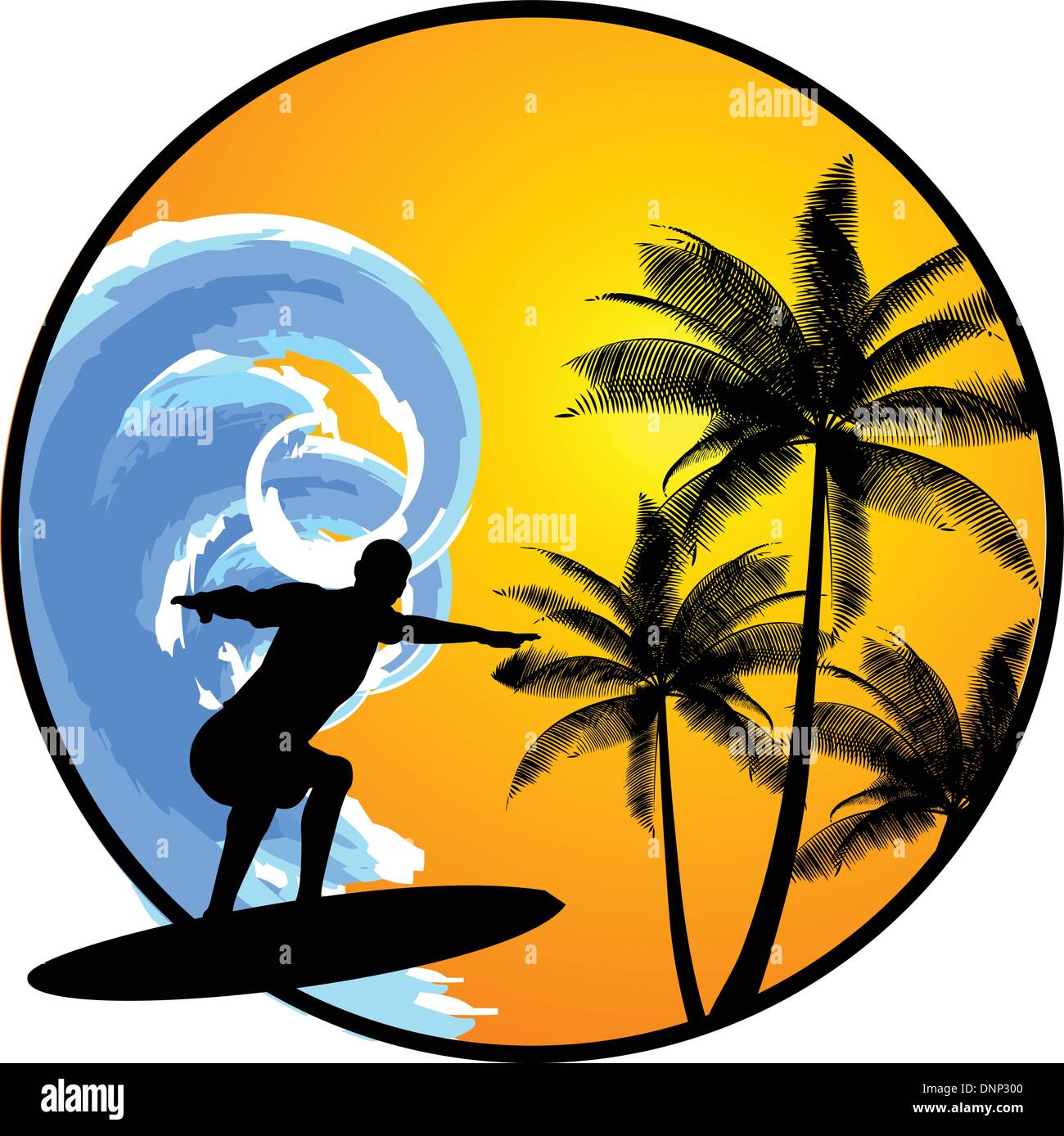 Summer background with surfer Stock Vector Image & Art - Alamy