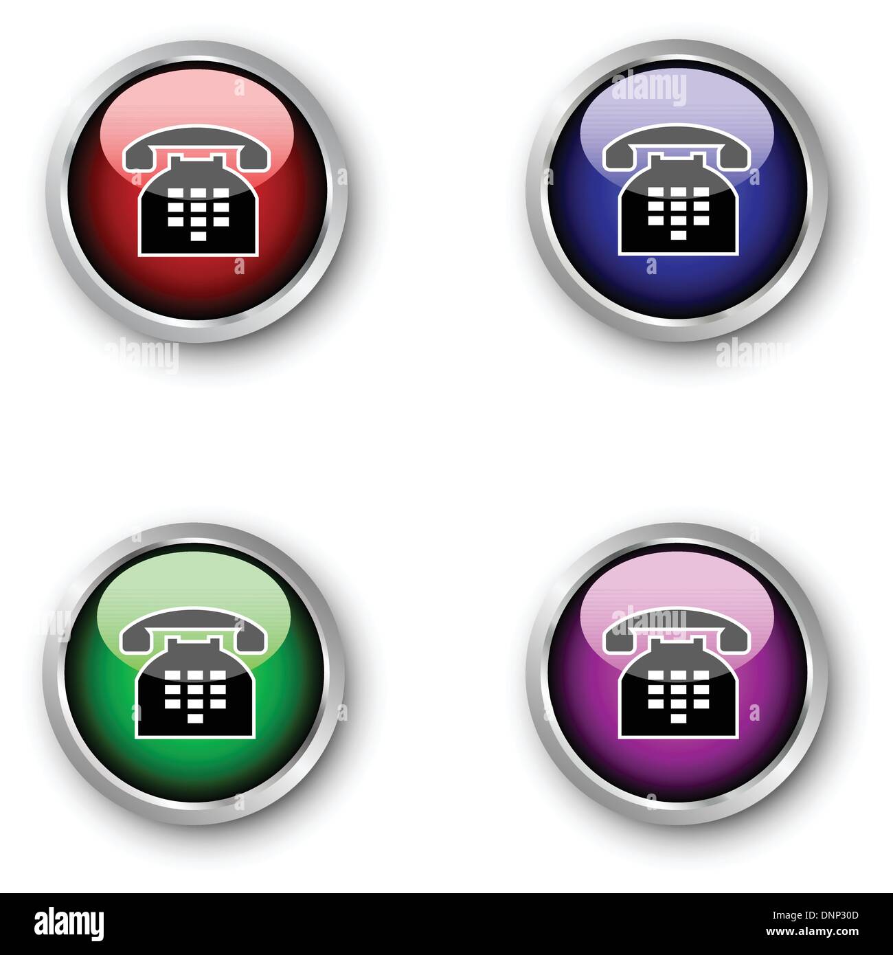 Glossy telephone icons Stock Vector