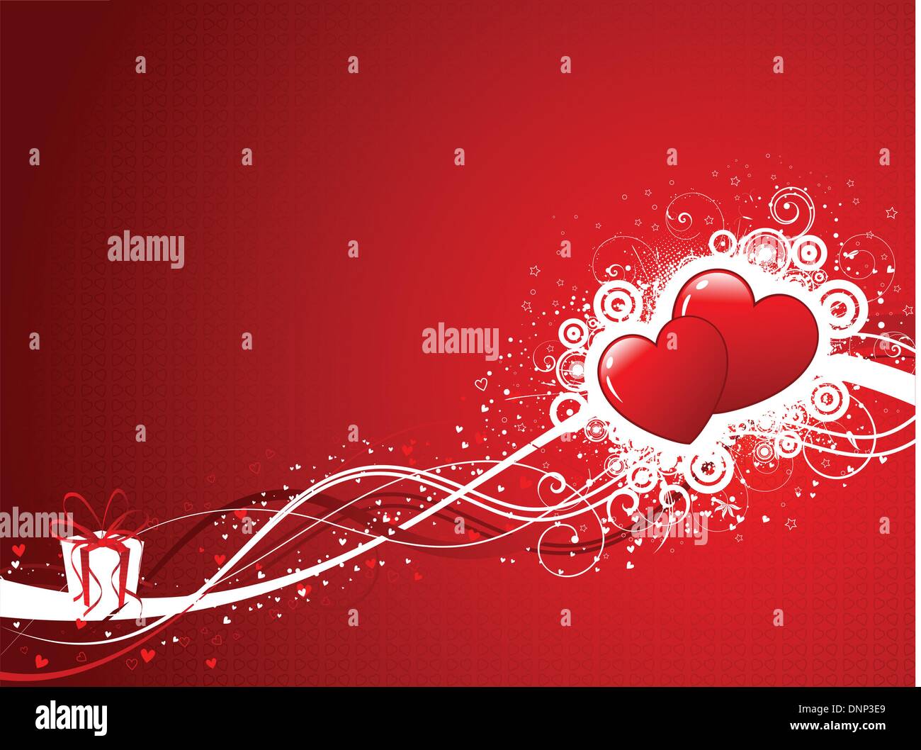 Decorative Valentines Day background with a gift and hearts Stock ...