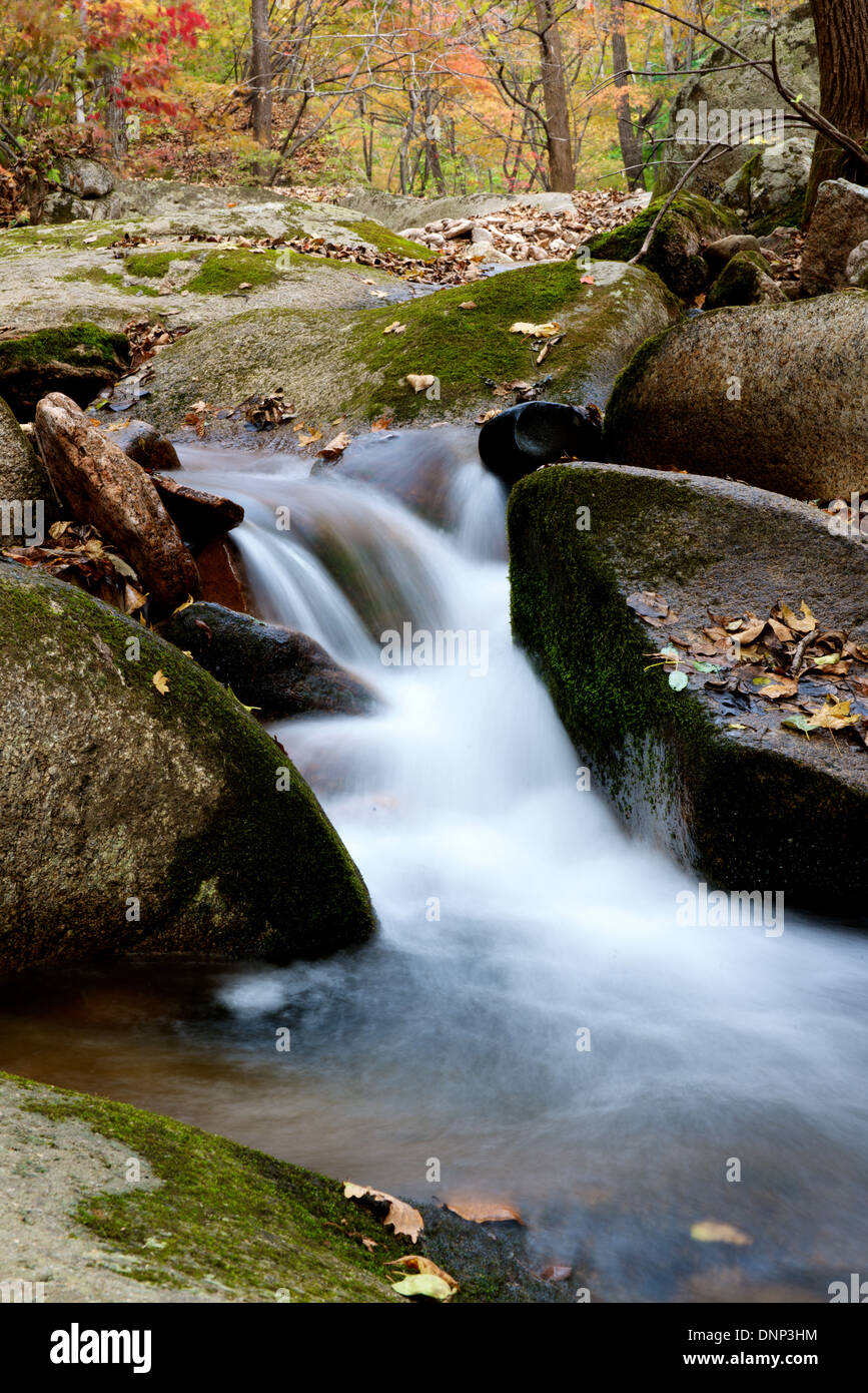 Beautiful Waterfall and water stream landscape in Liaoning, China Stock Photo