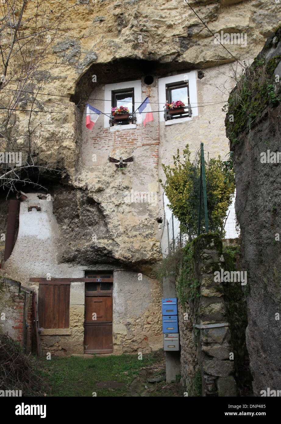 troglodyte house in cliff Amboise France January 2014 Stock Photo Alamy