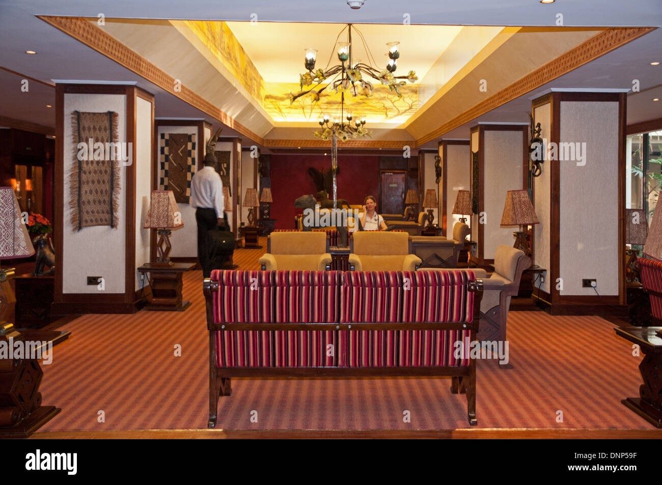 Inside the lobby of the Nairobi Serena Hotel Nairobi Kenya Stock Photo