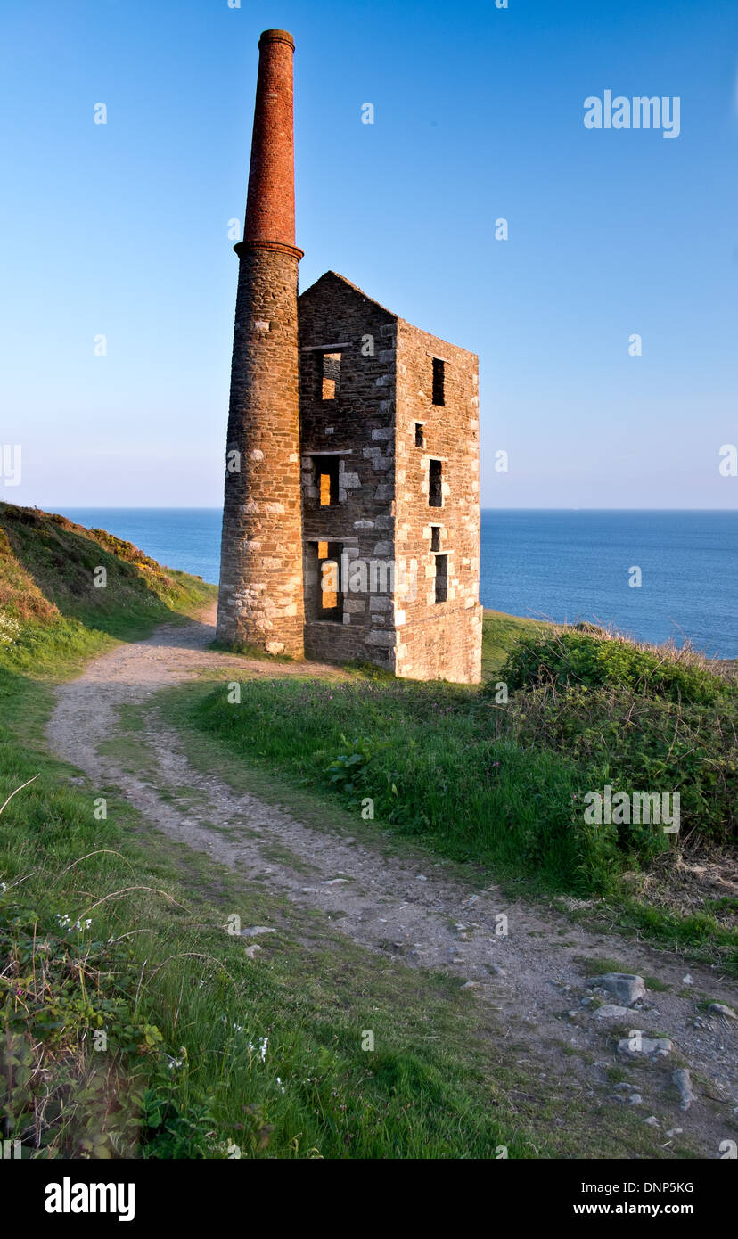 Wheal Prosper - an old disused and abandoned Cornish tin mine which forms part of the rich heritage of mining in Cornwall Stock Photo