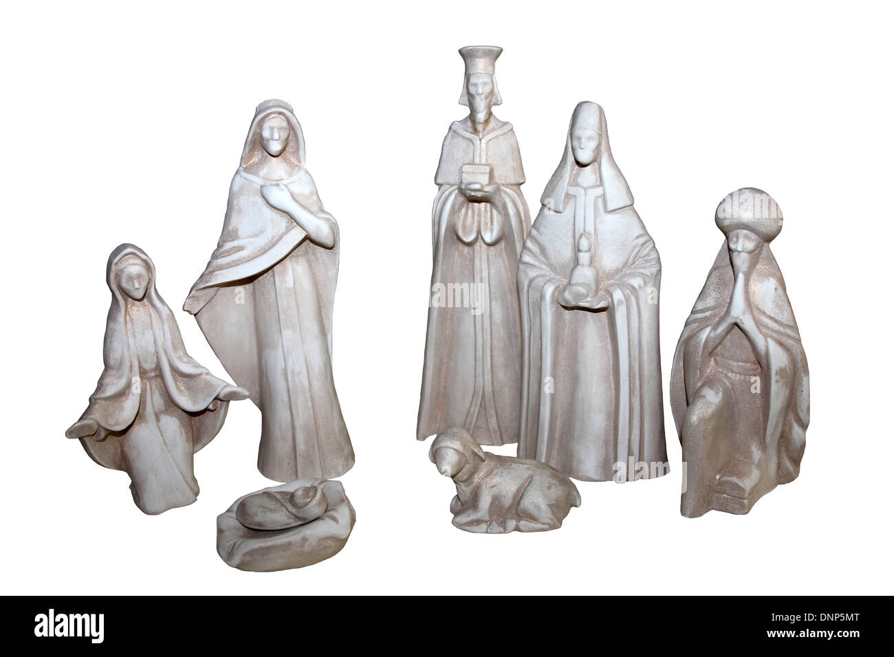 Stone Figures In Nativity Scene Stock Photo Alamy