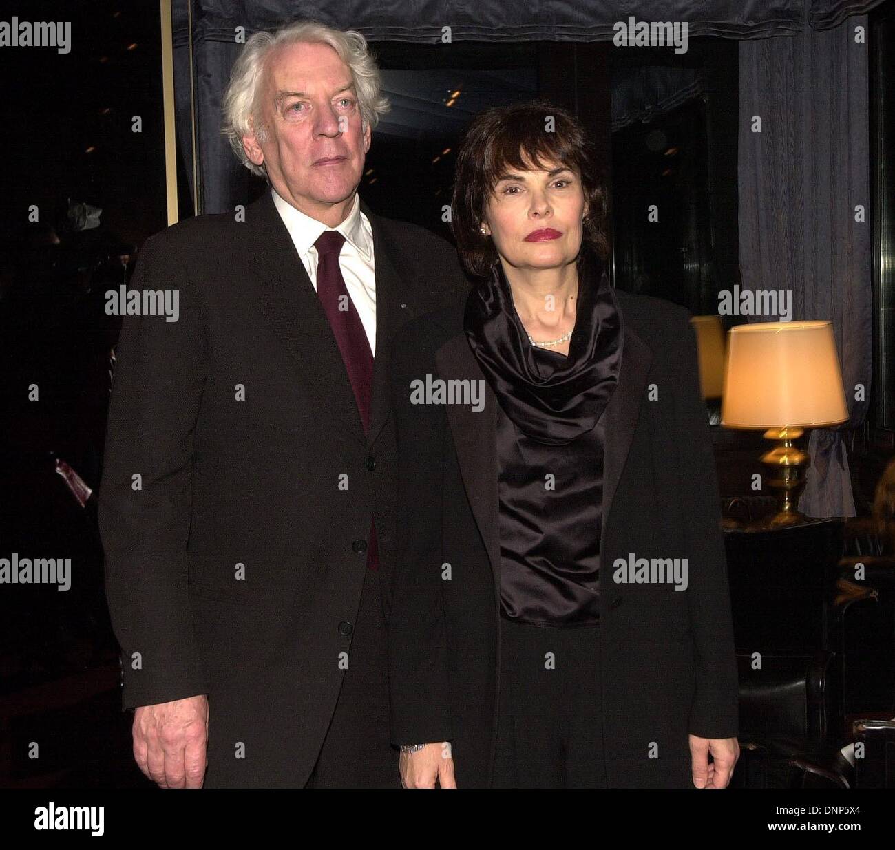 Donald Sutherland and wife Francin at the reception of ColumbiaTristar during the Berlinale 2002. Stock Photo
