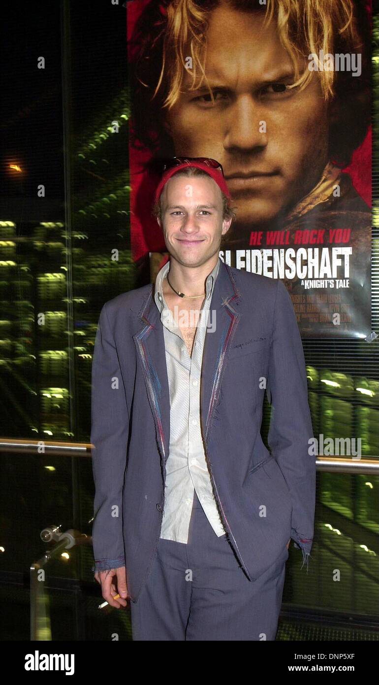 Main actor Heath Ledger at the premiere of 'A Knight's Tale'. Stock Photo