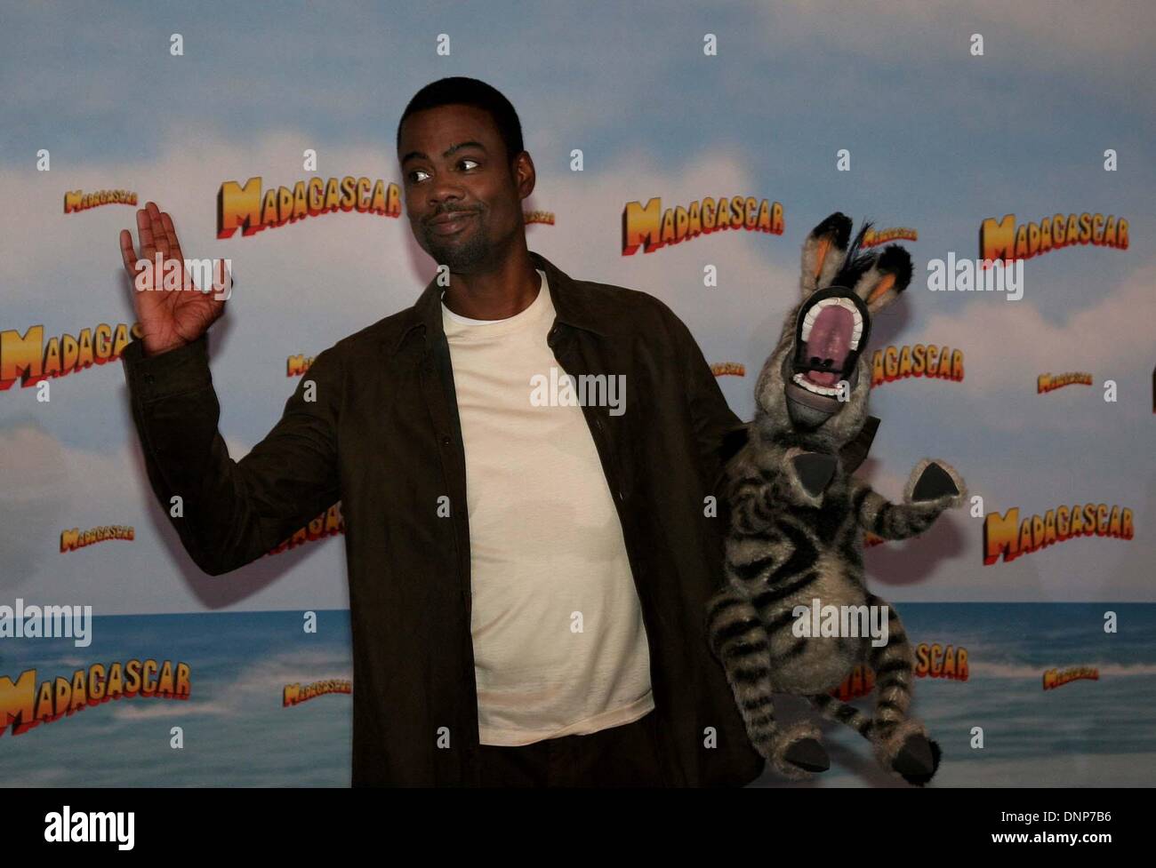 Chris Rock, synchroniser of Zebra Marty in 'Madagascar', during the photocall in Berlin. Stock Photo