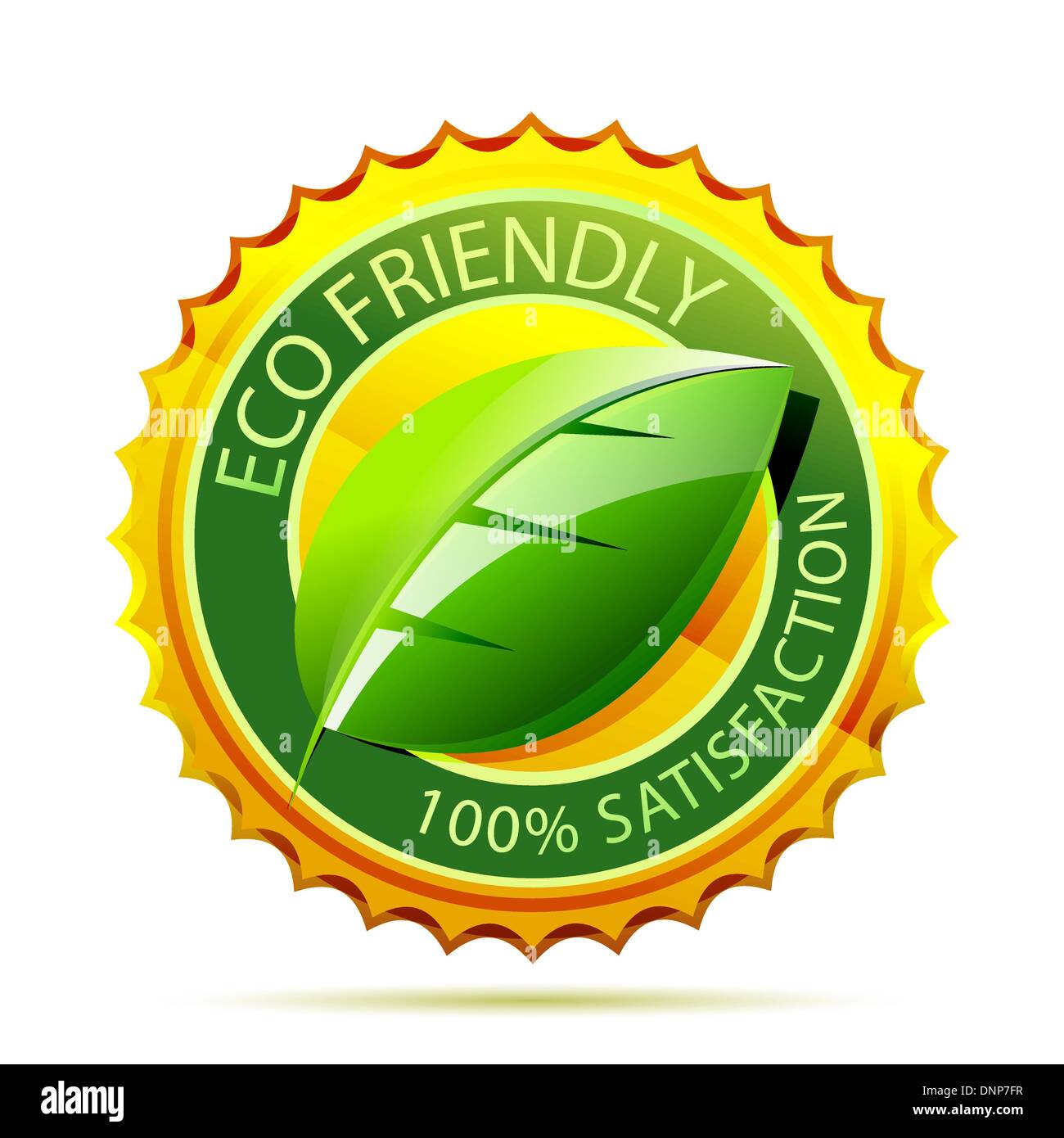 Green eco friendly icon with leaf Stock Vector Image & Art - Alamy