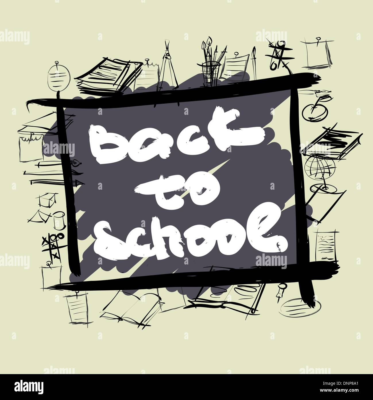 art background with back to school text Stock Vector