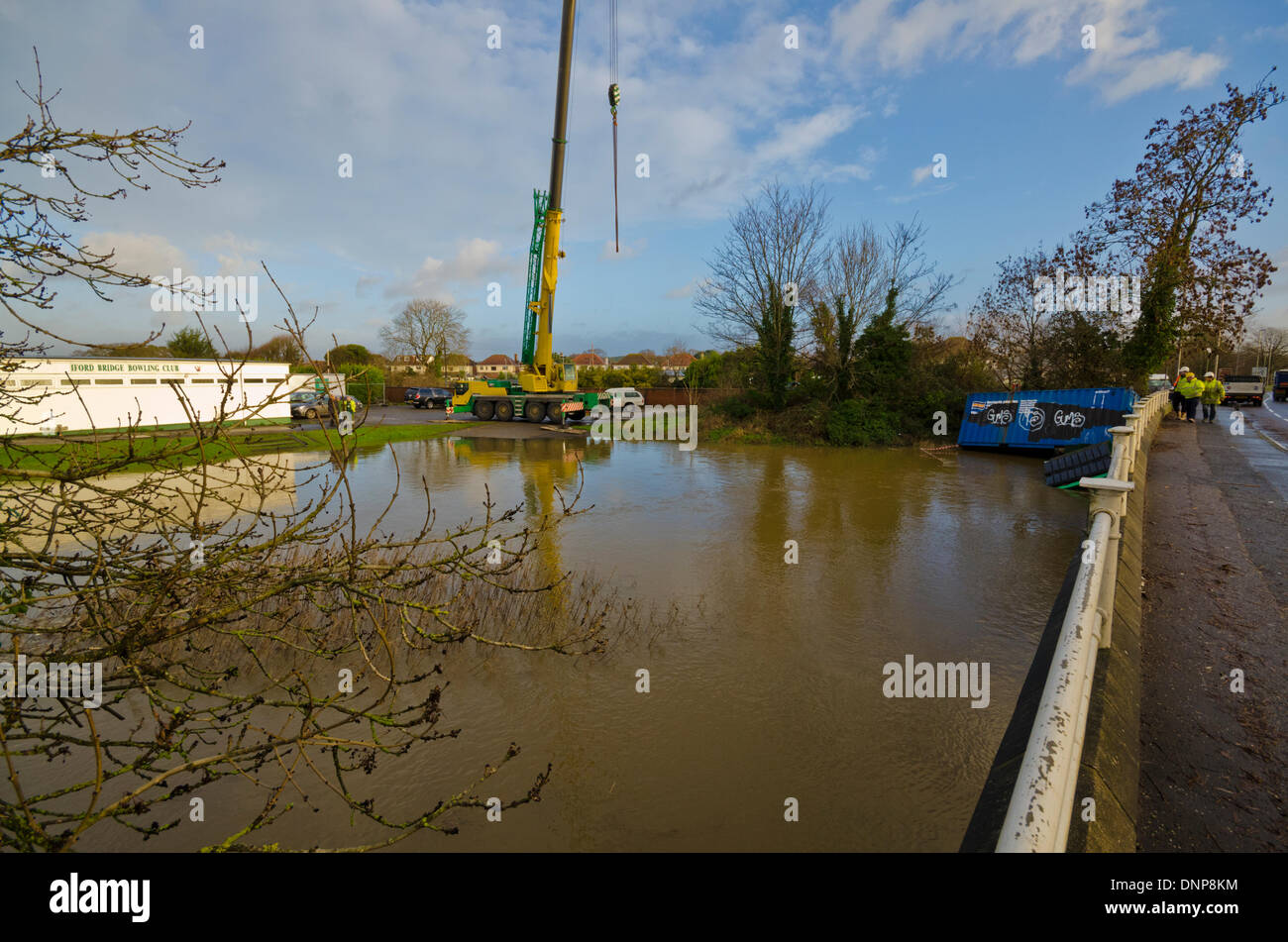 Iford bridge, Bournemouth, UK 3rd January 2014. Waste bins and