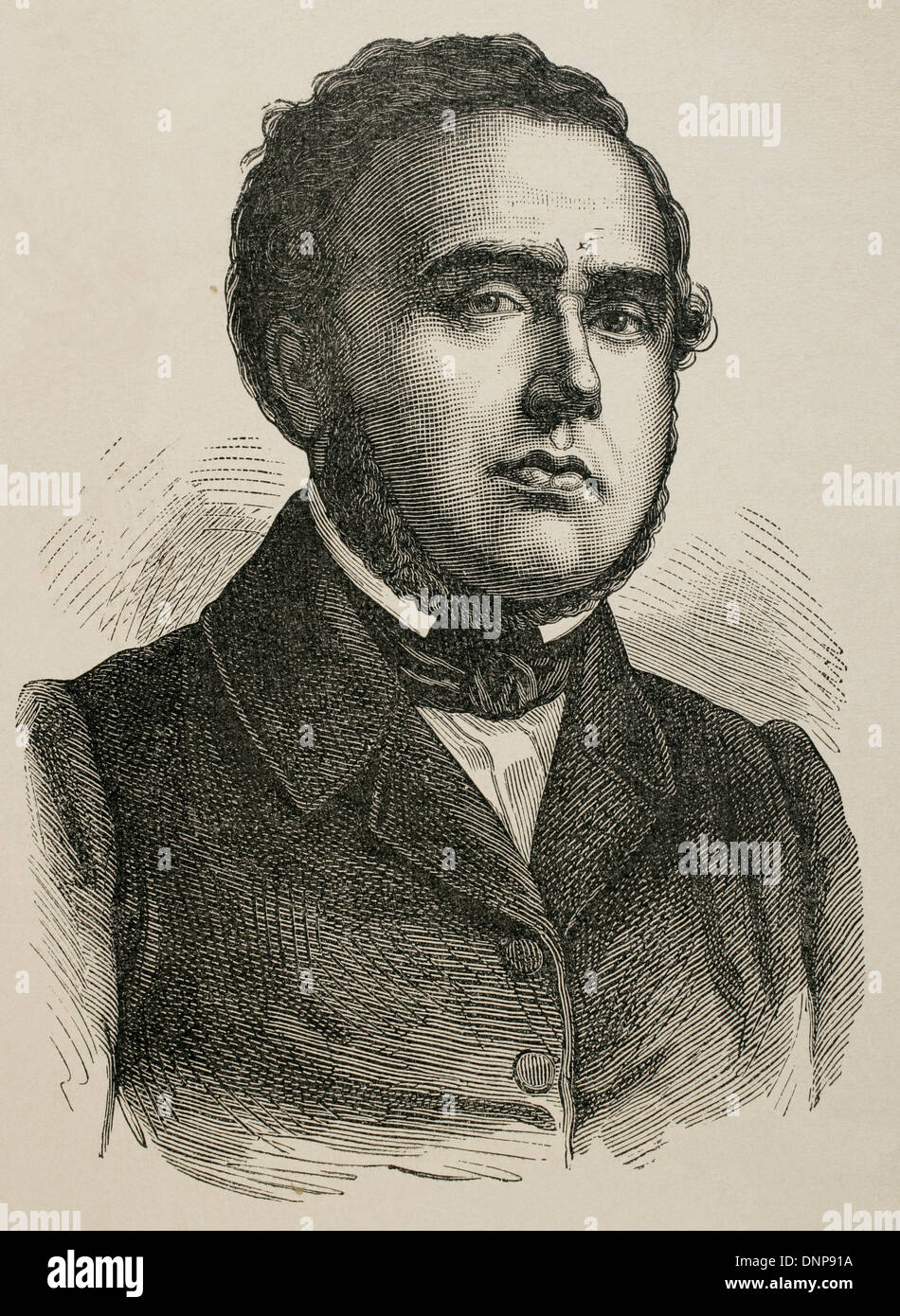 Alexandre Auguste Ledru-Rollin (1807-1874). French politician. Engraving in History of France, 1883. Stock Photo