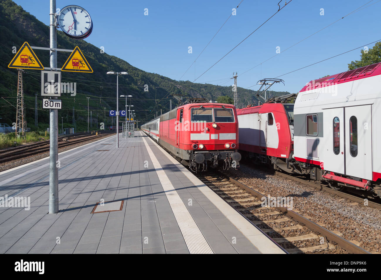 Train arriving at station of Cochem, Germany Stock Photo Alamy
