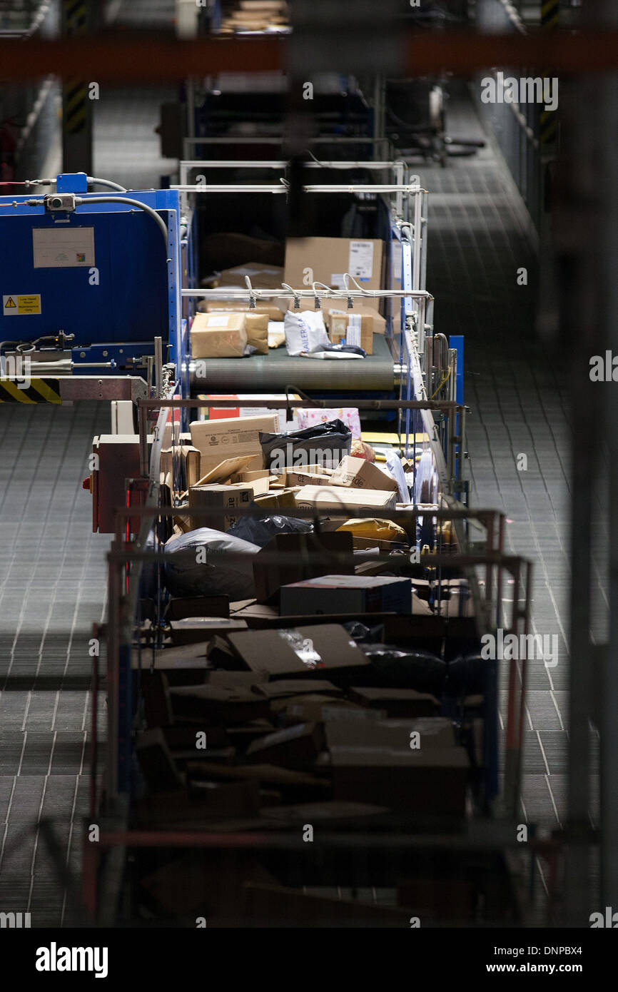 Interior view of the Royal Mail's Worldwide Distribution Centre near