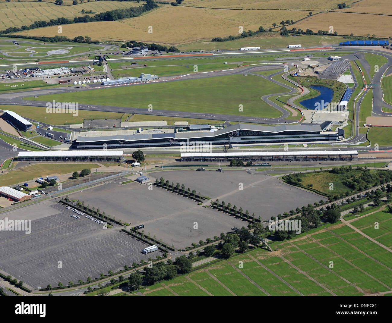 An aerial view of Silverstone, the Home of British Motor Sport Stock Photo