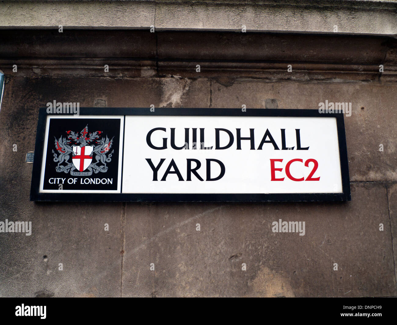 City of London Guildhall Yard sign London EC2 England UK   KATHY DEWITT Stock Photo